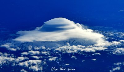Lenticular clouds, aka Cap Clouds over Mount Adams, Cascade Mountains, Washington 062d  