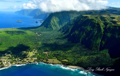 Kalaupapa, Kauhako Crater, Vertical Cliff of Molokai 328 