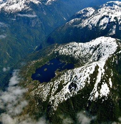 Remote Mountain Lake in Coastal Mountain Range near Smokehouse Creek, British Columbia, Canada 290