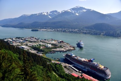 Port of Juneau and Cruise Ships, Gastineau Channel, Mt Troy, Mt Bradley, Douglas, Juneau, Alaska 781