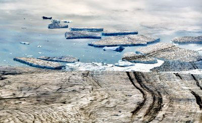 Icebergs in Bering Lake, Toe of Bering Glacier, Alaska 899  