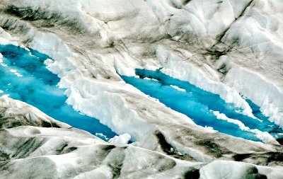 Melting blue lakes in Knik Glacier, Palmer, Alaska 1102 