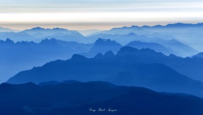 Early monring blue color across Cascade Mountains,  Washington 016 