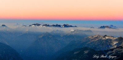 Pink Sunset over The North and South Picket Range, North Cascade National Park, North Cascades Mountain, Washington 194