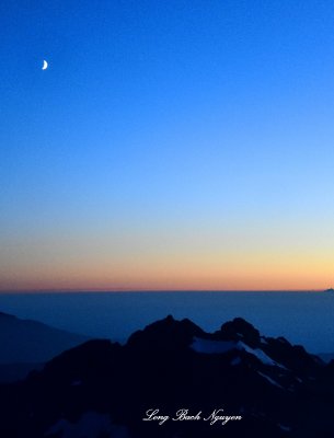 Blue Hour and Moon over Three Fingers Mountain, Washington 368  