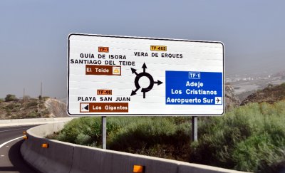 To El Teide road sign, Tenerife, Spain 156  