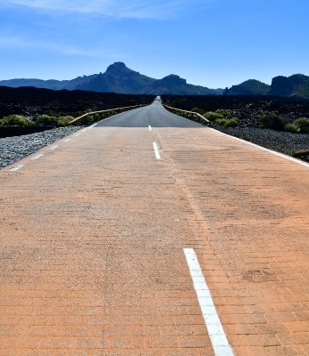 Drving across lava field on TF-38 to Tenerife National Park, Spain 286  