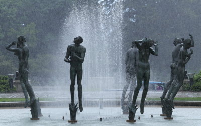 Fountain in Spring Rain - Alt