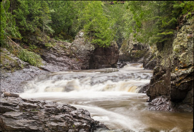 A 16 shot average of the flowing water