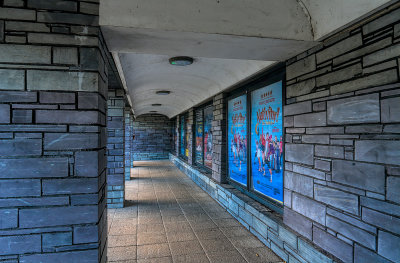 Walkway under the Millenium Theatre, Cardiff Wales
