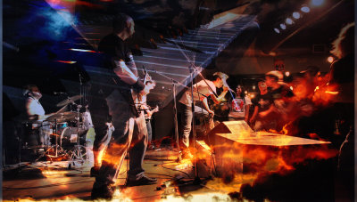Band on Fire Photo Montage