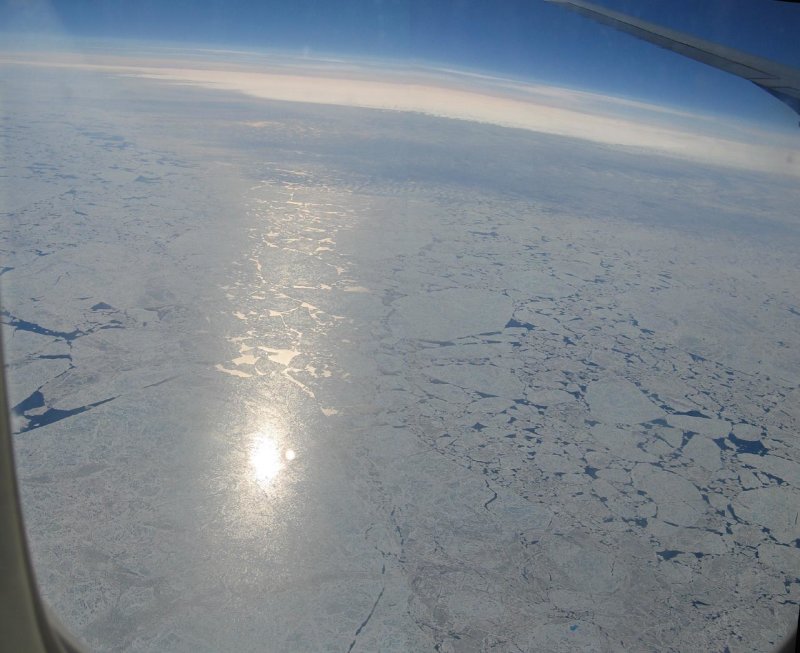 Sea Ice seen flying near Banks Island, Canada