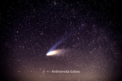 Comet Hale-Bopp and the Andromeda Galaxy