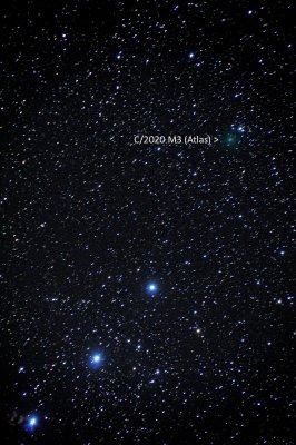 The belt of Orion and Comet Atlas