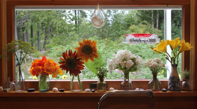 on the kitchen windowsill 