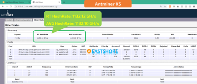 Antminer K5 Eaglesong Miner 1130G for CKB mining Speed Test.png