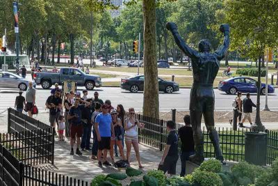 Long Lines at the Rocky Statue