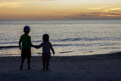 Grandchildren at Sunset