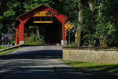 Approaching the Covered Bridge at the Base of Frog Hollow Road