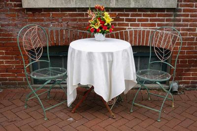 A Sidewalk Table for Two