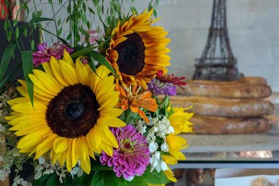 Fresh Sunflowers, Crusty Baguettes, and the Eiffel Tower