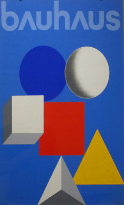 Herbert Bayer. Poster for 50 years Bauhaus. 1968.