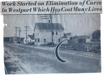 Work Started on Elimination of Curve in Westport Which has Cost Many Lives 1937 (Westport Hist. Soc.)