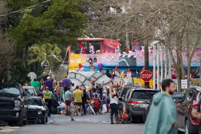 parade at the end of the Cottonfest block