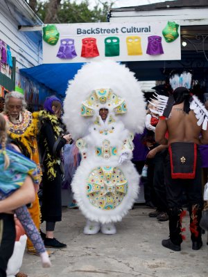 Mardi Gras Indian - Big Queen Yellow Pocahontas