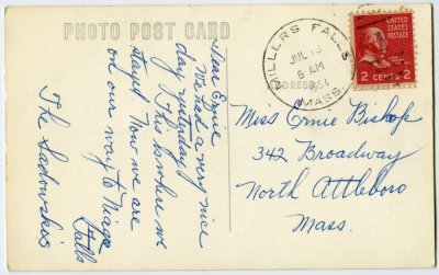 Long's Cabins and Tea Room. Miller's Falls, Mass. Route 2 -- Mohawk Trail B43 reverse