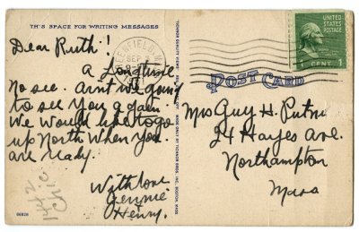 Long View, Greenfield Valley, Mohawk Trail, Mass. reverse