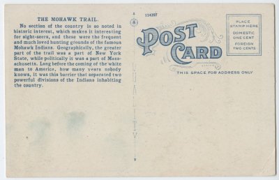New Road over Shelburne Mt., Mohawk Trail, Mass. reverse