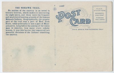 New Road over Shelburne Mt., Mohawk Trail, Mass. reverse 