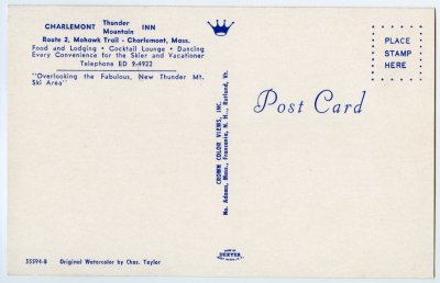 Charlemont Thunder Mountain Inn reverse