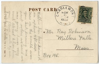 Visit of Gov. Guild to Charlemont, Mass. reverse