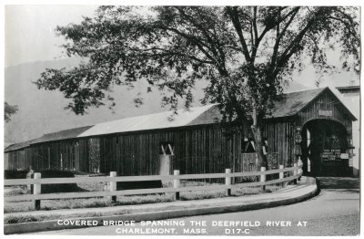 Covered Bridge Spanning the Deerfield River at Charlemont, Mass. D17-C 