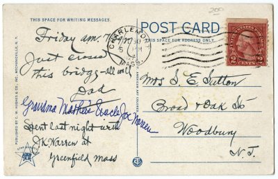 Bridge over Deerfield River at Charlemont, Mass., on Mohawk Trail. 3. (Teich) reverse