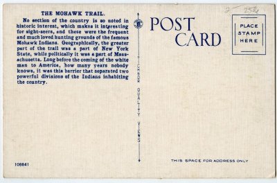 The Beautiful Berkshire Hills along Cold River, Mohawk Trail, Mass. reverse