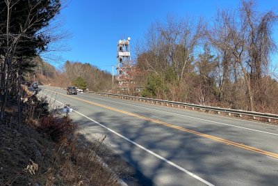 looking up towards Long View tower, Jan 2020