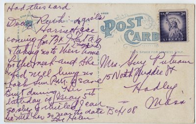The Lofty Heights along the Trail, Mohawk Trail, Mass. reverse