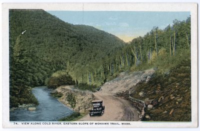 74. View along Cold River, Eastern Slope of Mohawk Trail, Mass. (Teich-Hughes) 
