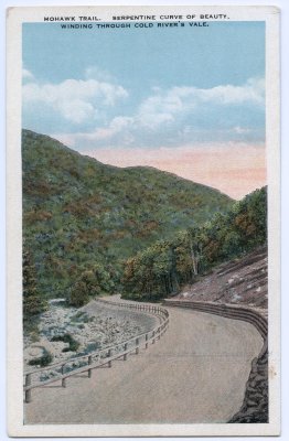 Mohawk Trail. Serpentine Curve of Beauty, Winding through Cold River's Vale. 
