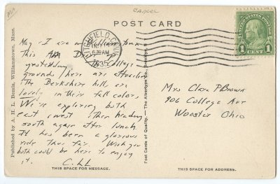 Eastern Slope and Cold River. The Mohawk Trail, Mass. reverse