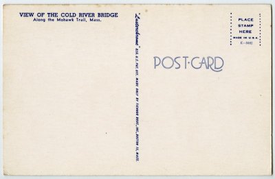 View of the Cold River Bridge reverse