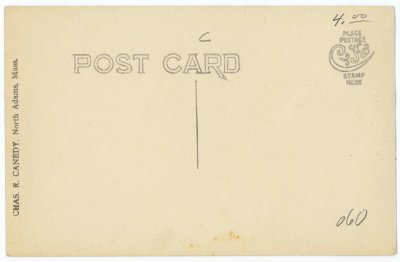 Looking over Deerfield Valley toward Mt. Monadnock N.H. from the Mohawk Trail Copr. 55 reverse