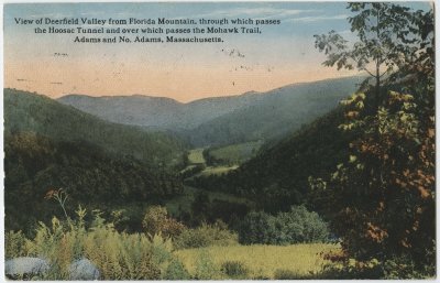 View of Deerfield Valley from Florida Mountain, through which passes the Hoosac Tunnel and over which passes the Mohawk Trail