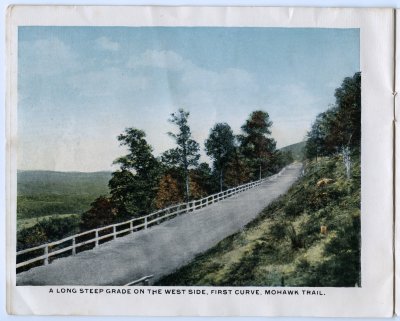 A Long Steep Grade on the West Side, First Curve, Mohawk Trail. 