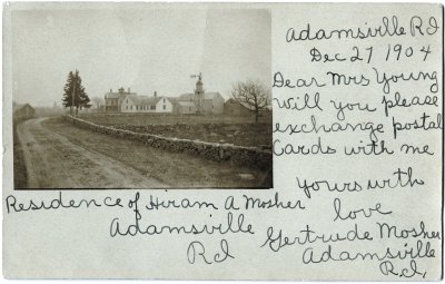 Residence of Hiram A Mosher Adamsville 1904