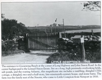 Lemuel Sisson Res. Little Compton R.I. 1708 (Tiverton & LC Images of America 1997 ed. p.101)