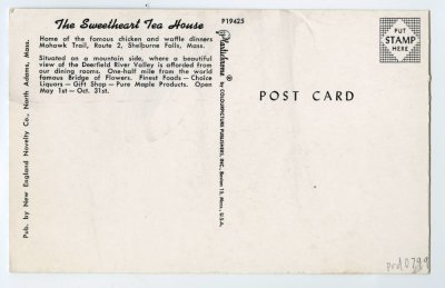 The Sweetheart Tea House P19425 reverse